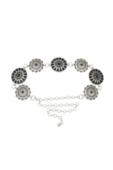 Silverado Silver and Black Statement Chain Belt