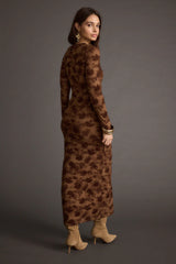 Casanova Brown Floral Maxi Dress