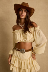 Panama Baby Yellow Chiffon Top