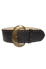 Mabel Black and Gold Studded Belt