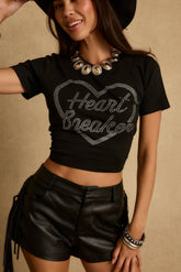 Heartbreaker Black Rhinestone Graphic Tee