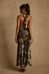 Rosalia Olive Mesh Maxi Dress