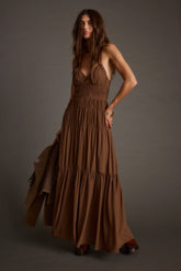 Adelina Mocha Maxi Dress