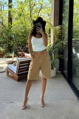 Parker Khaki Low Rise Cargo Short