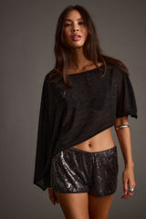 Oasis Black Rhinestone Shawl