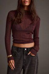 Rania Mulberry Mock Neck Top