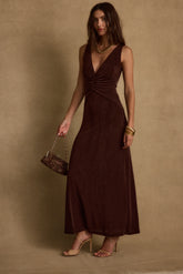 Reese Espresso Slinky Maxi Dress