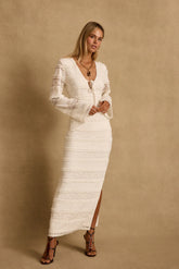 Melrose Ivory Long Sleeve Lace Maxi Dress