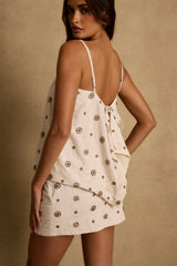 Camila Natural and Gold Tank