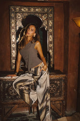 Clear Breeze Marble Satin Pants