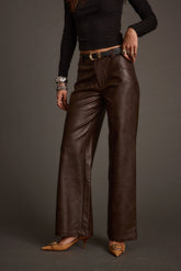 Kennedy Espresso Vegan Leather Pants