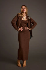 Teresa Mocha Cropped Cardigan
