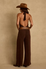 Stellan Espresso Halter Jumpsuit