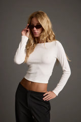 Matti White Boat Neck Top