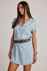 Gracie Short Sleeve Chambray Dress