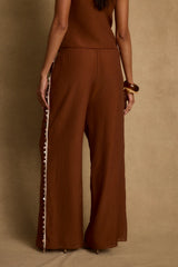 Estelle Terracotta Shell Embellished Pants