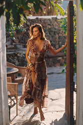 Sundance Rust Multi Printed Maxi Dress