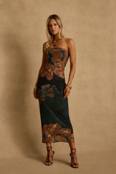 Avani Emerald Floral Strapless Maxi Dress