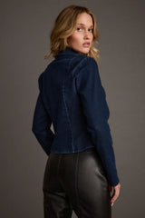 Taylor Open Tie Front Denim Top