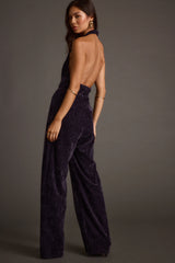 Limelight Midnight Velvet Halter Jumpsuit