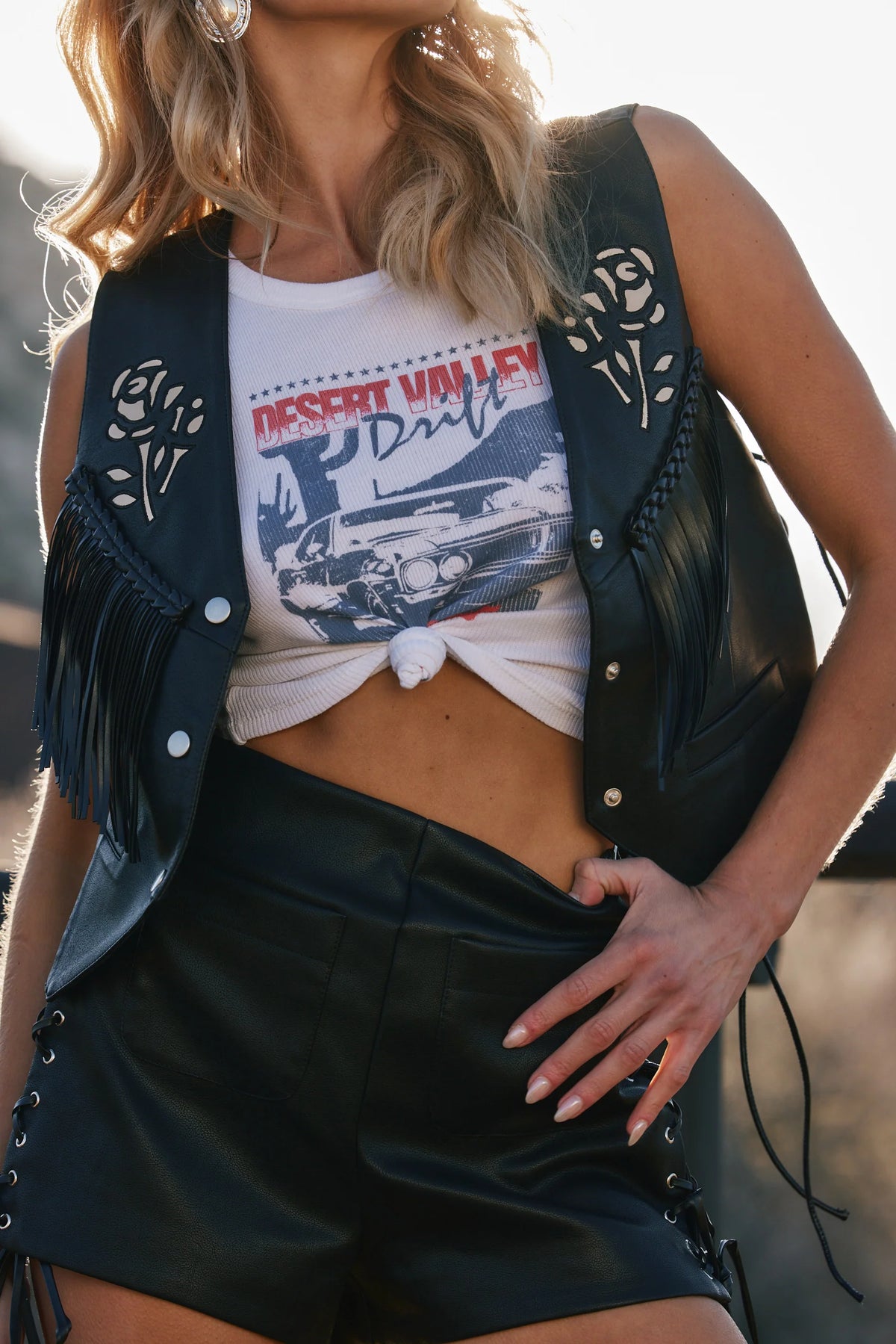 Desert Valley Drift Graphic White Tank
