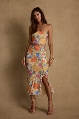 Marisol Floral Mesh Midi Skirt