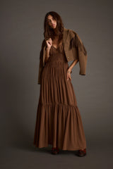 Adelina Mocha Maxi Dress