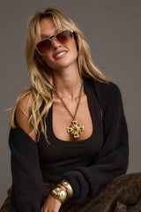 Catania Gold Cross Necklace