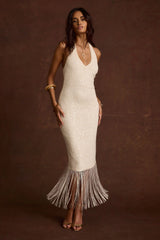 Cordelia Ivory Sequin Midi Dress
