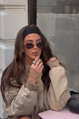 Sawyer Washed Tan Oversized Bomber Jacket