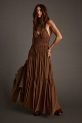 Adelina Mocha Maxi Dress