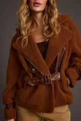 Slater Mocha Moto Sherpa Coat