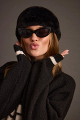 Chalet Black Faux Fur Headband
