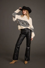 Ryland Black Vegan Leather Flare Pants