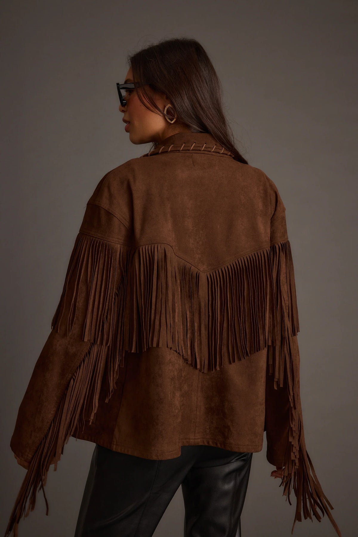 Devon Mocha Vegan Suede Shacket