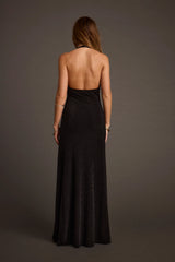 Alondra Black Plunge Maxi Dress