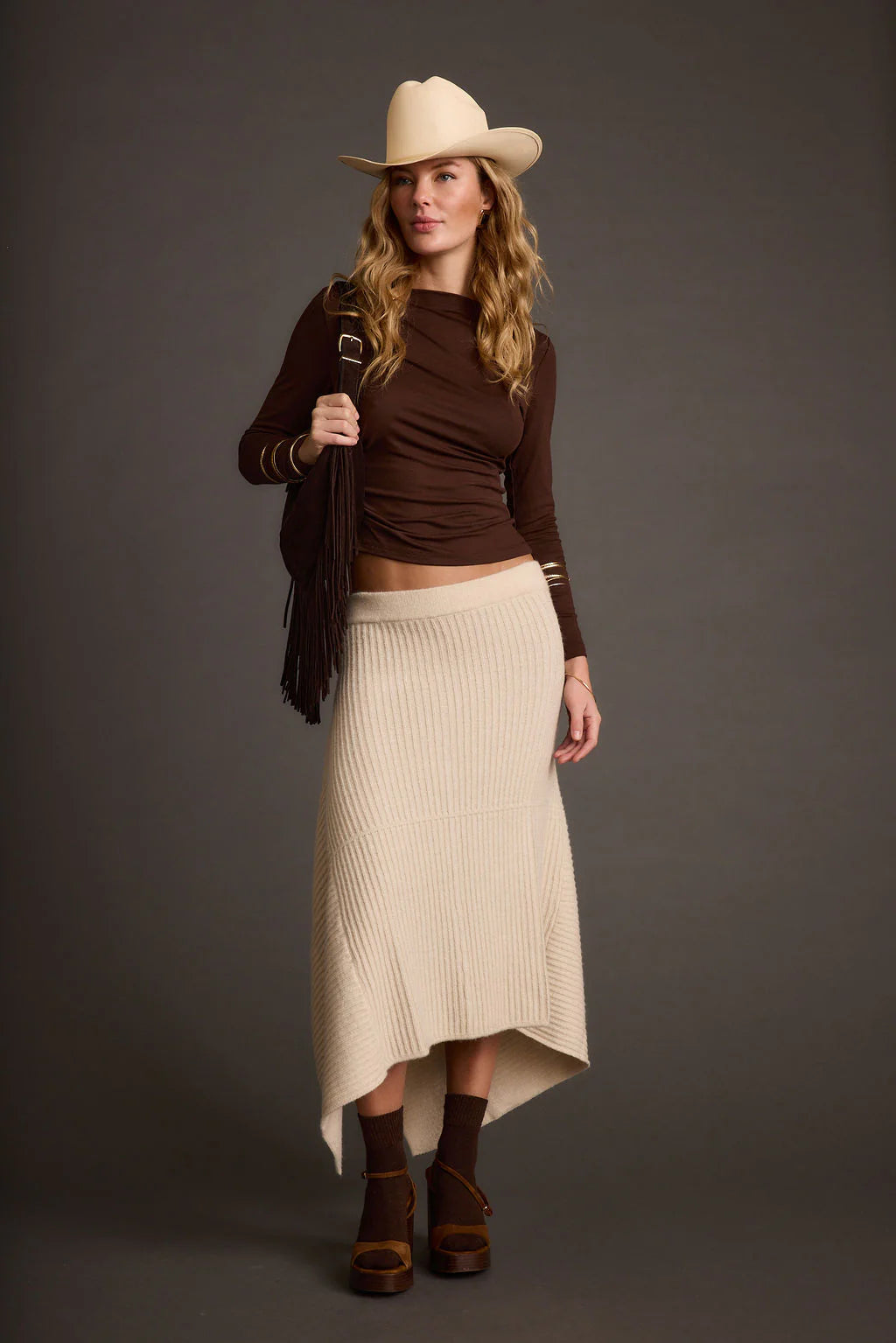 Mod Cream Asymmetrical Skirt