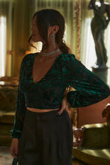 Love Affair Emerald Velvet Blouse