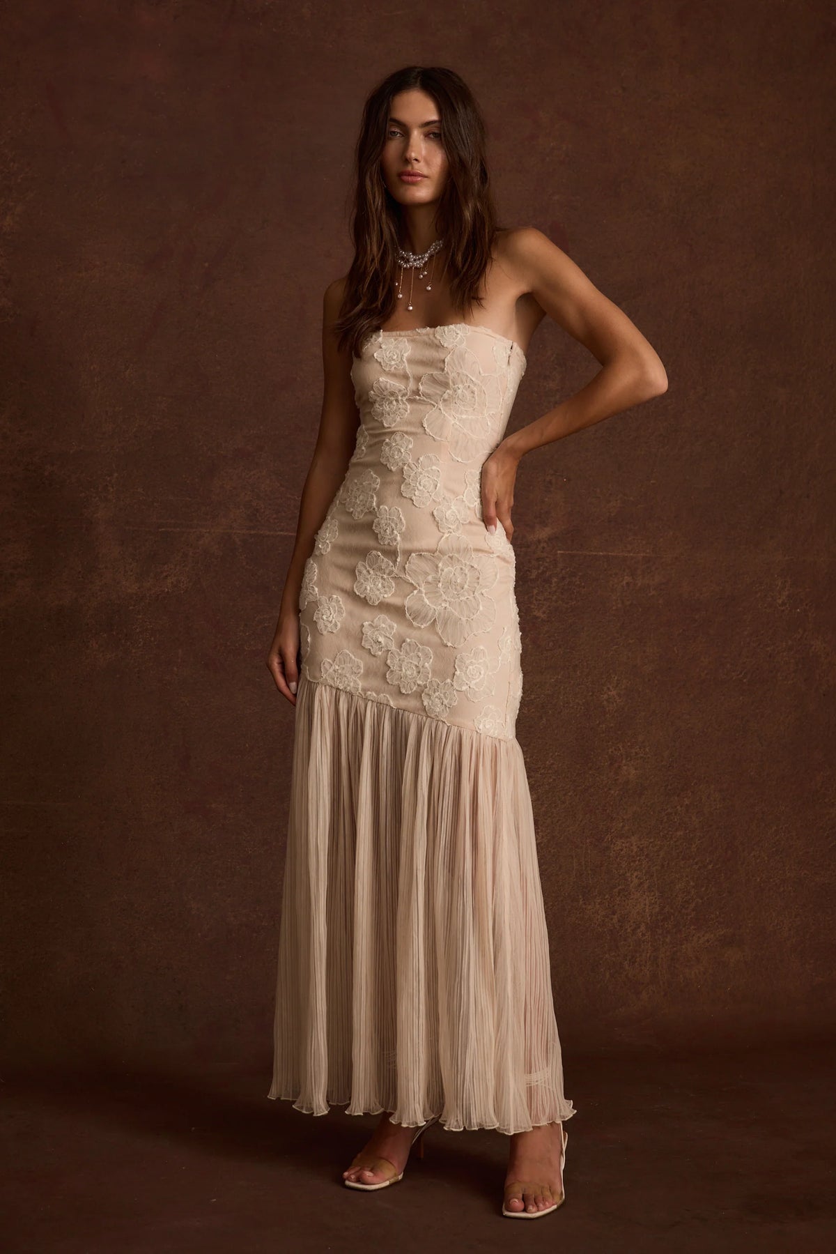 Daylight Blush Embroidered Maxi Dress