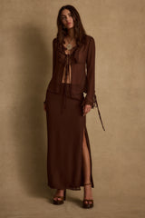 Layla Mocha Maxi Skirt