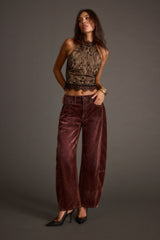 Vivette Black Lace Mock Neck Halter Top