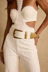 Jasper White And Gold Statement Belt