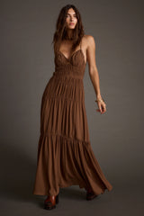 Adelina Mocha Maxi Dress
