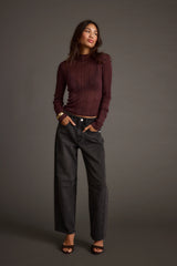 Rania Mulberry Mock Neck Top